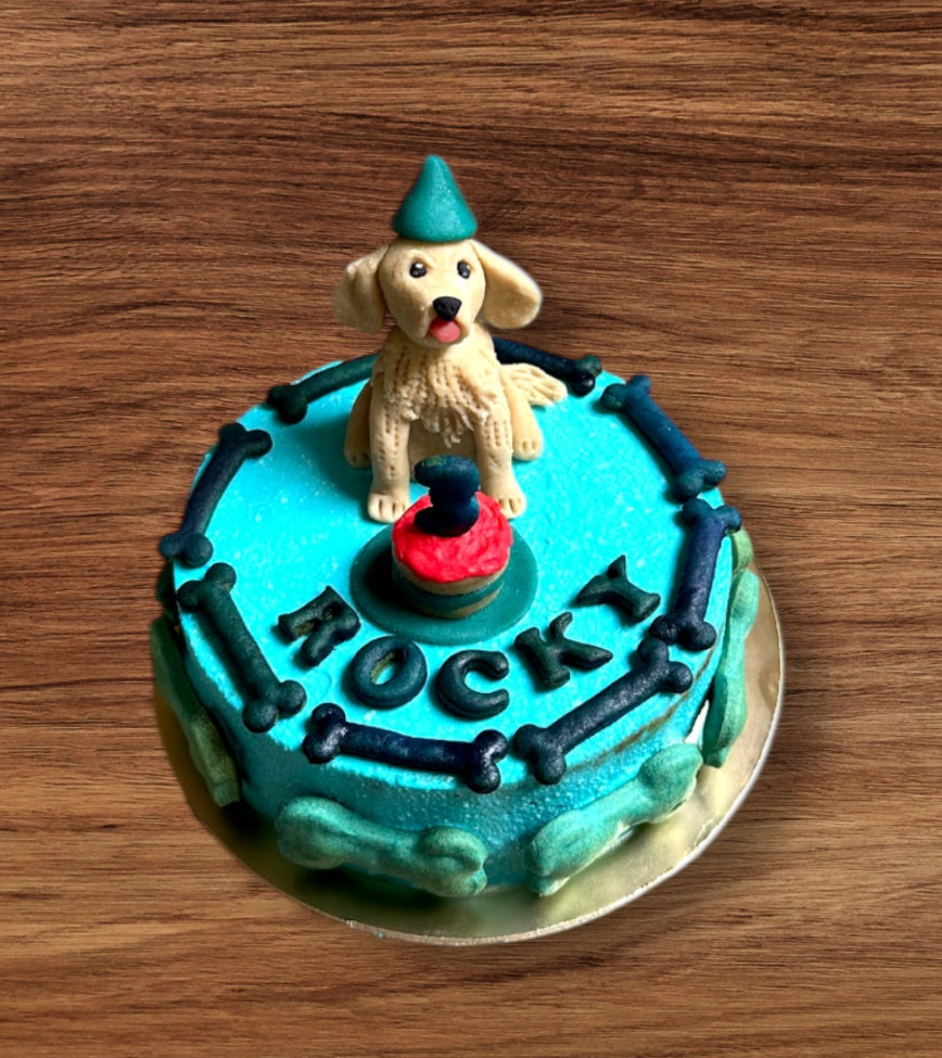 Round Cake with Dog Topper - 850grams