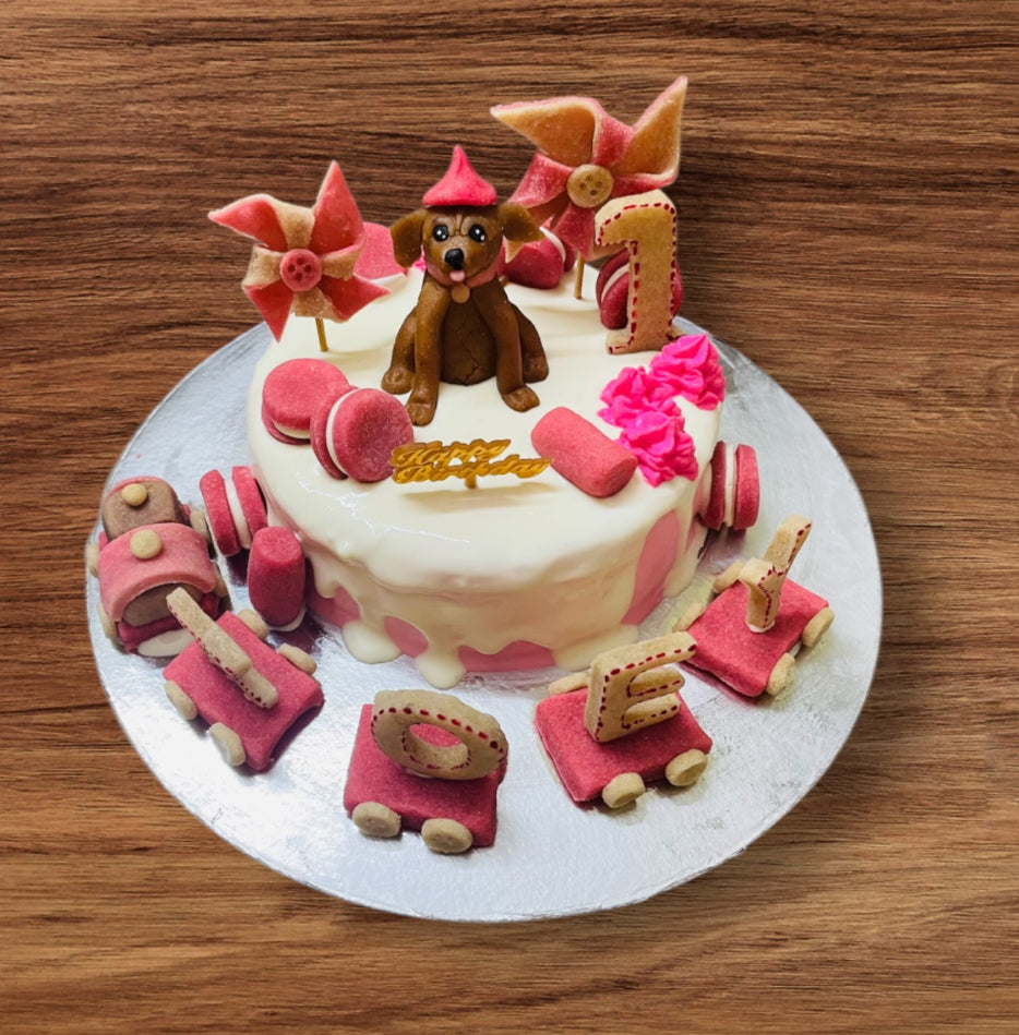 Train Drip Cake W/Dog Topper - 1.3KG