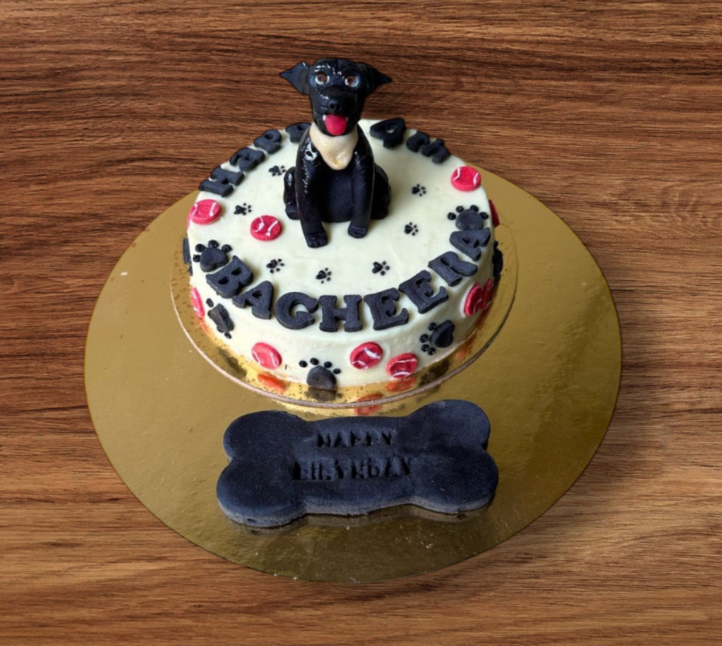 Round Cake with Dog Topper - 850grams